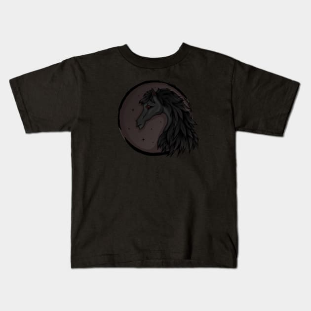 Cartoon dark horse Kids T-Shirt by klara_art